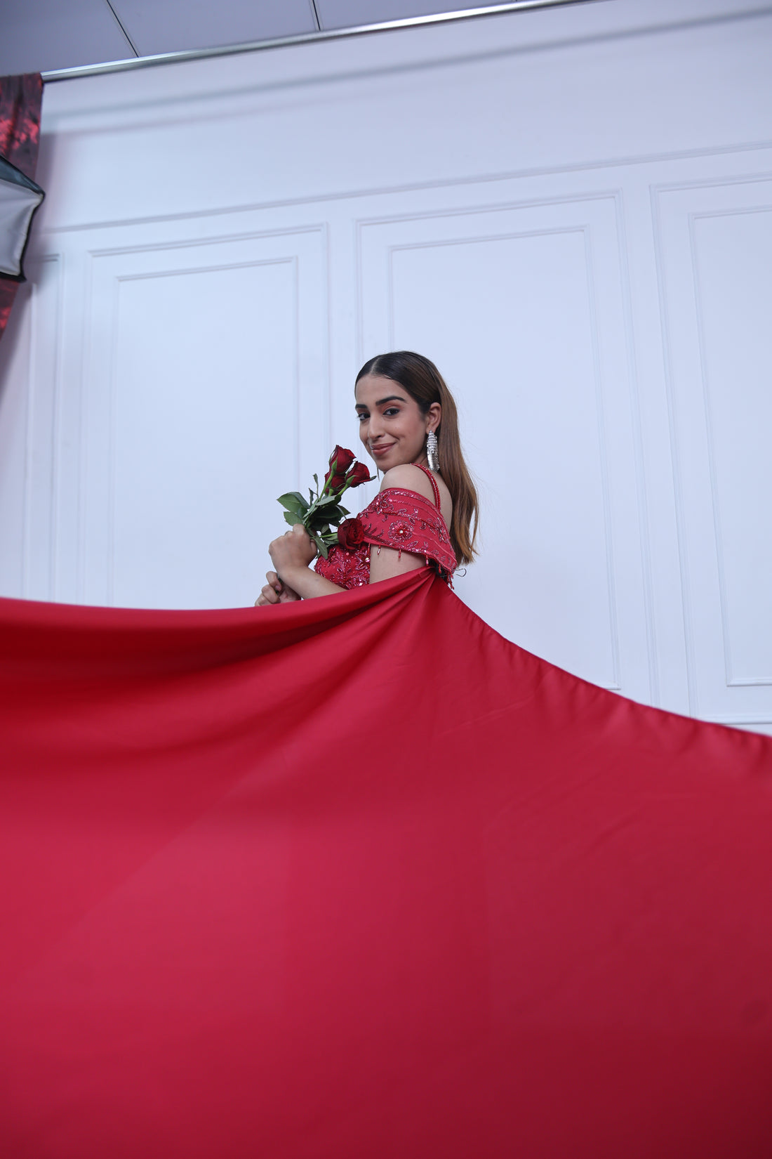 Scarlent Majesty Trail Gown