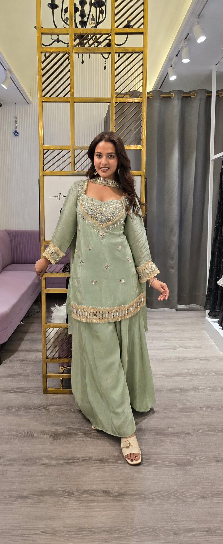 Mirror Work Sharara Set