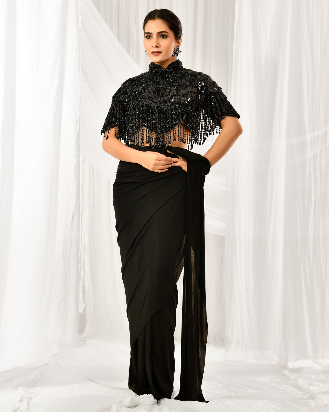 Mystic Twilight Pearl Beaded cape