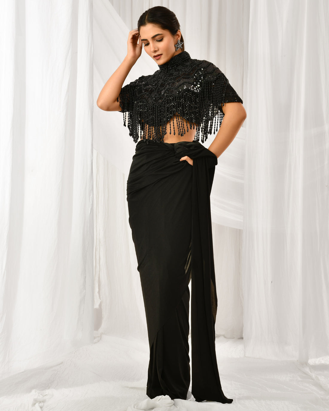 Mystic Twilight Pearl Beaded cape