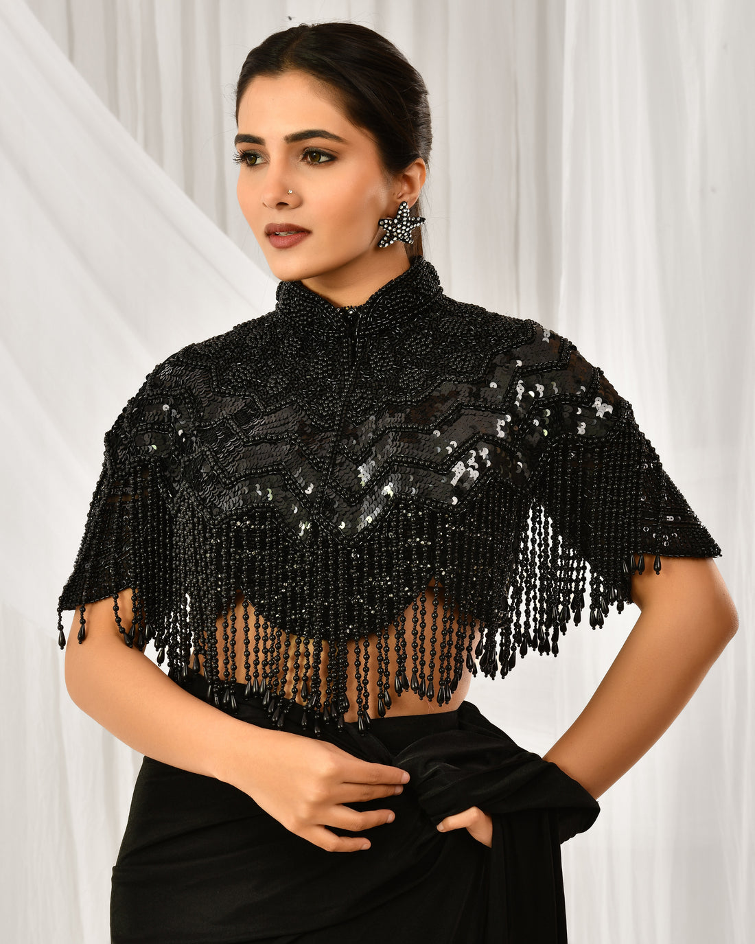 Mystic Twilight Pearl Beaded cape