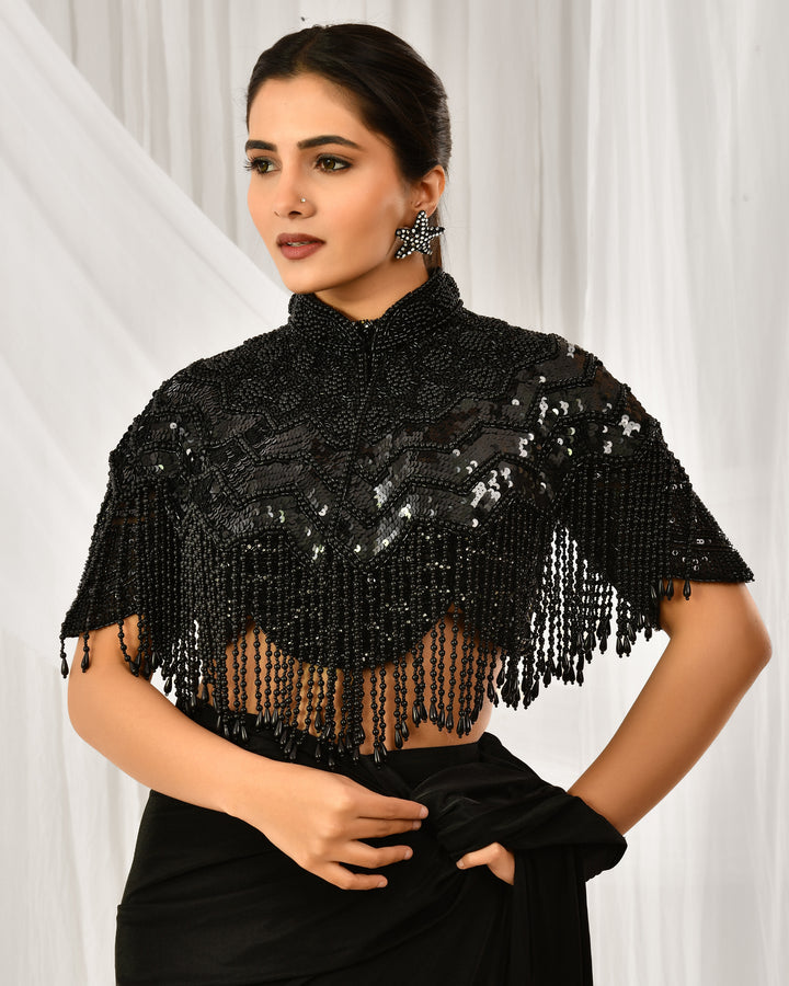 Mystic Twilight Pearl Beaded cape