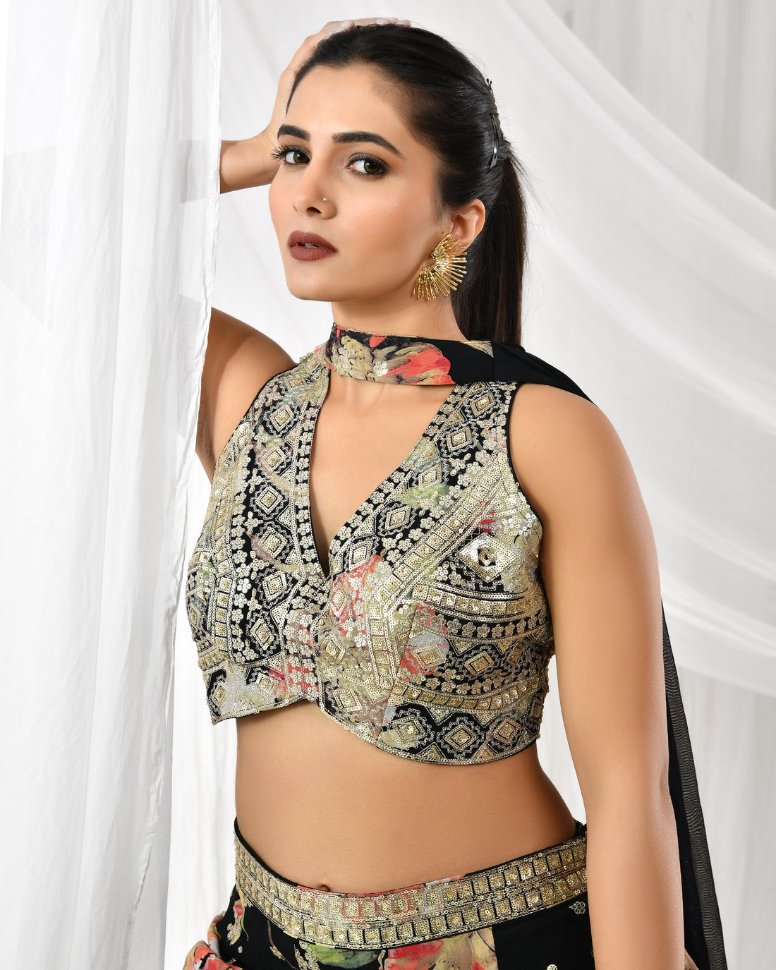 Midnight Bloom Palazzo Set