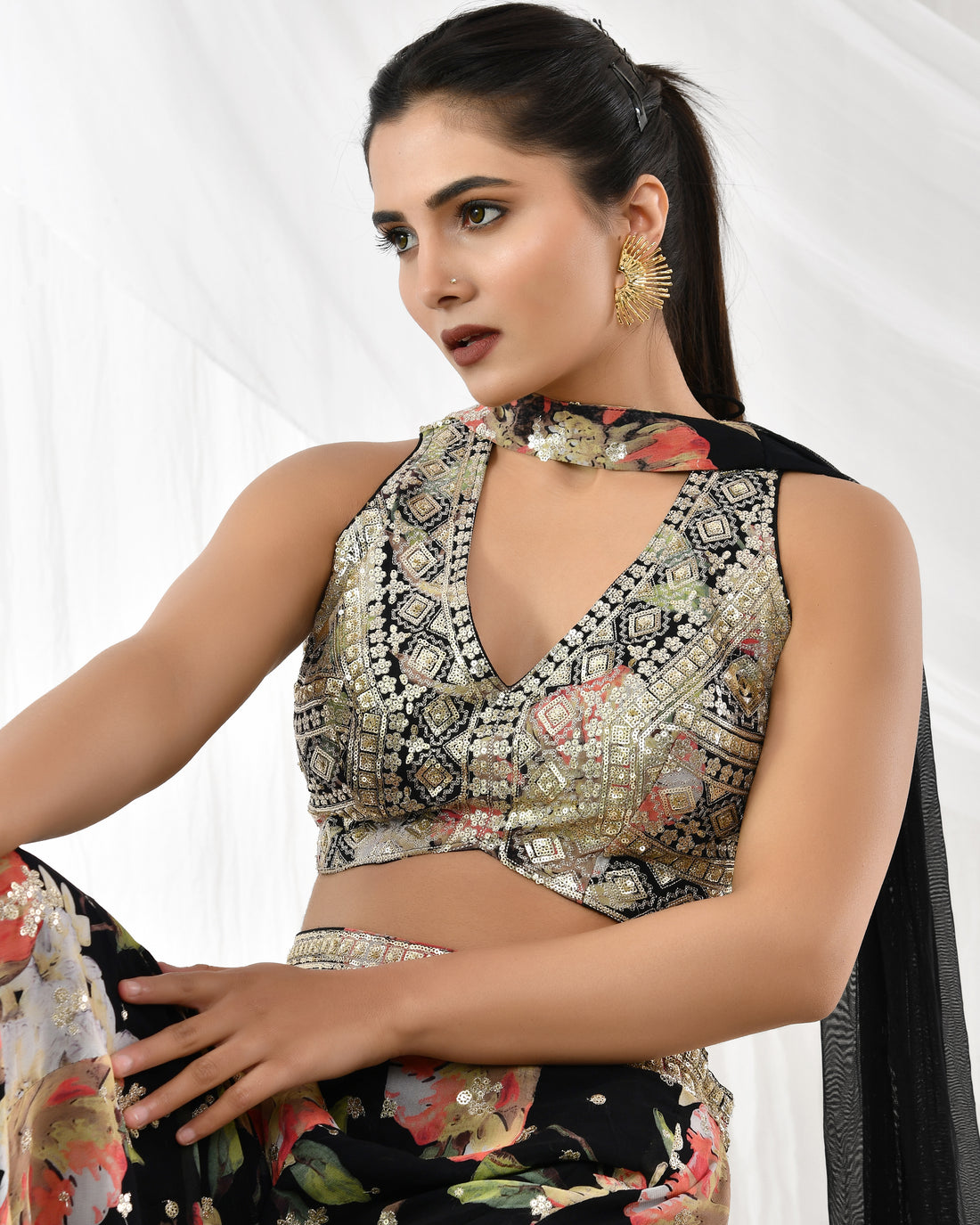 Midnight Bloom Palazzo Set