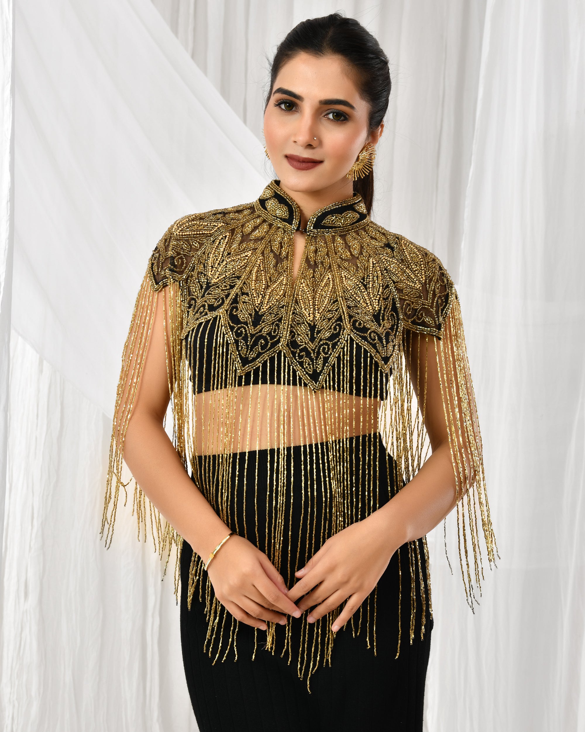 Royal gold Fringe cape