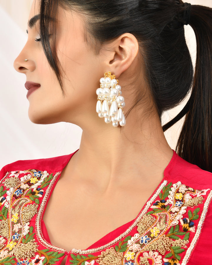 Graceful Pearl Dangler Earrings