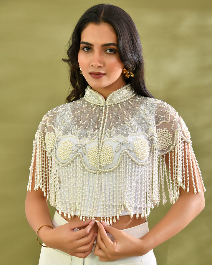 Swan pearl short cape