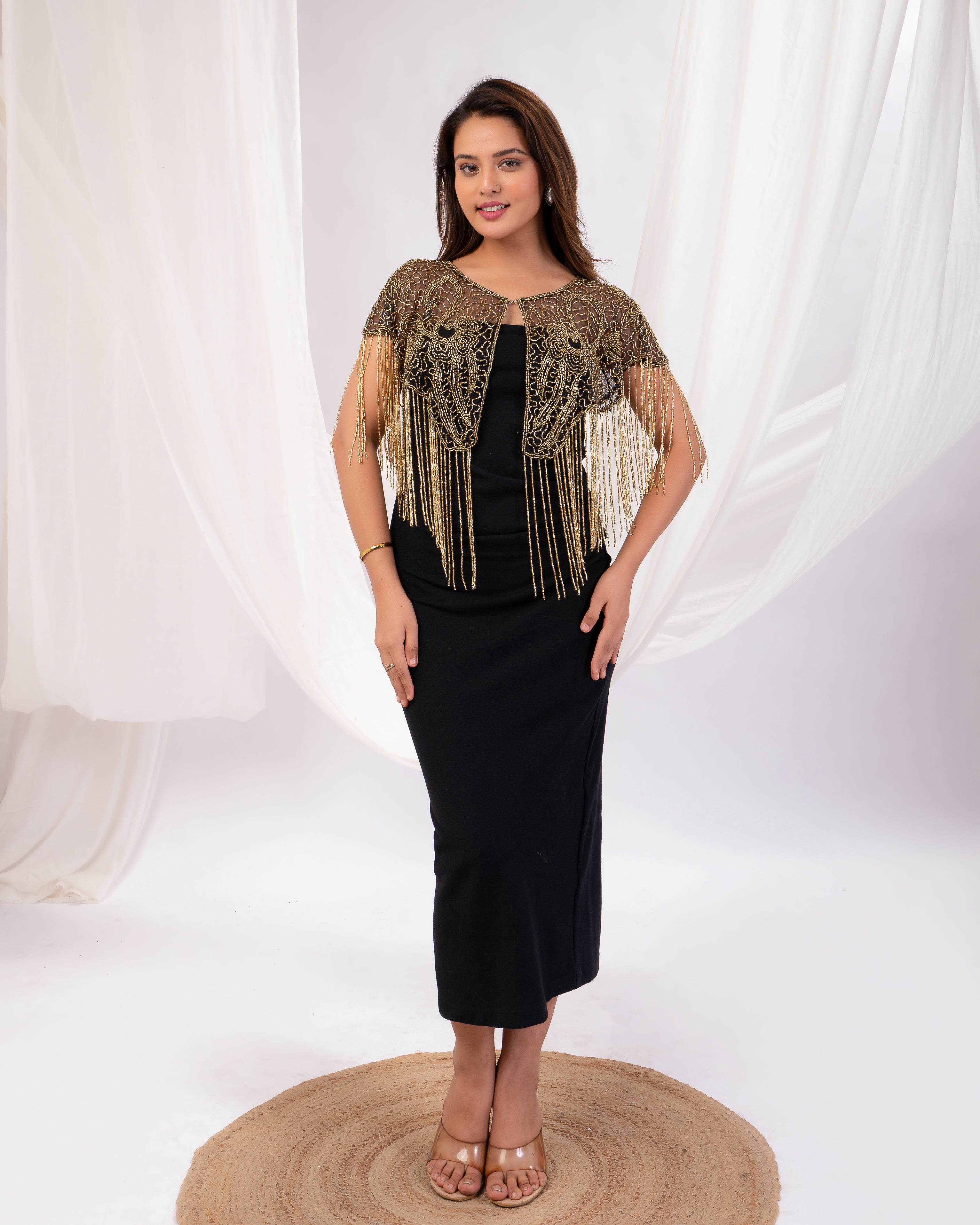 Golden Fringe short cape