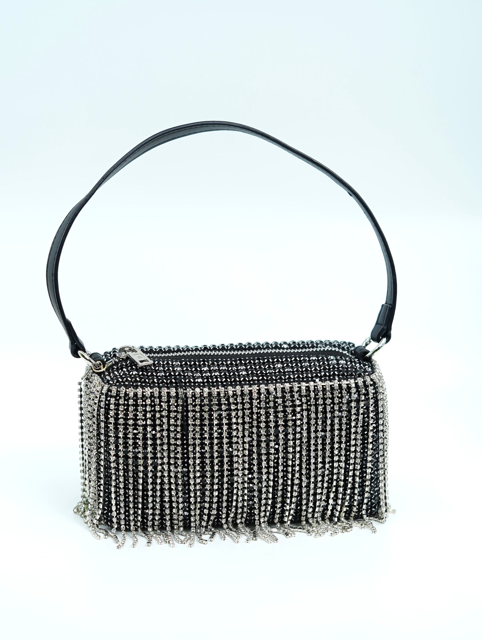 rhinestone fringe shoulder bag