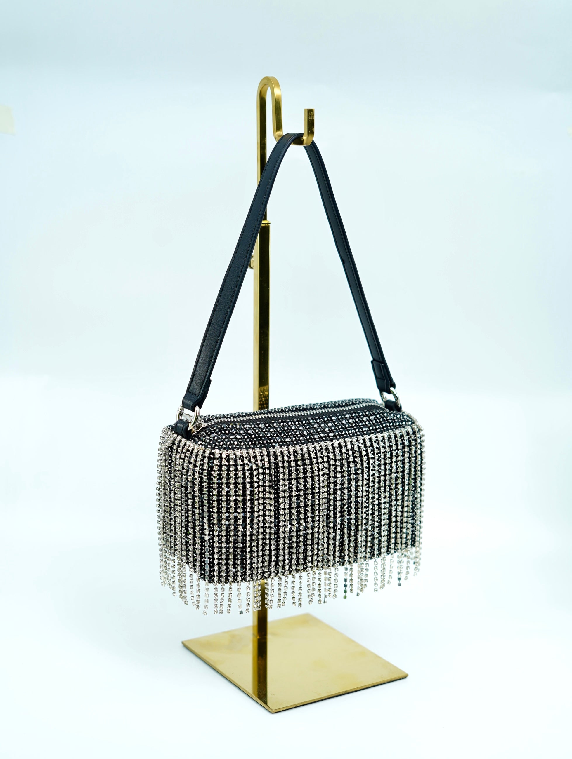 rhinestone fringe shoulder bag