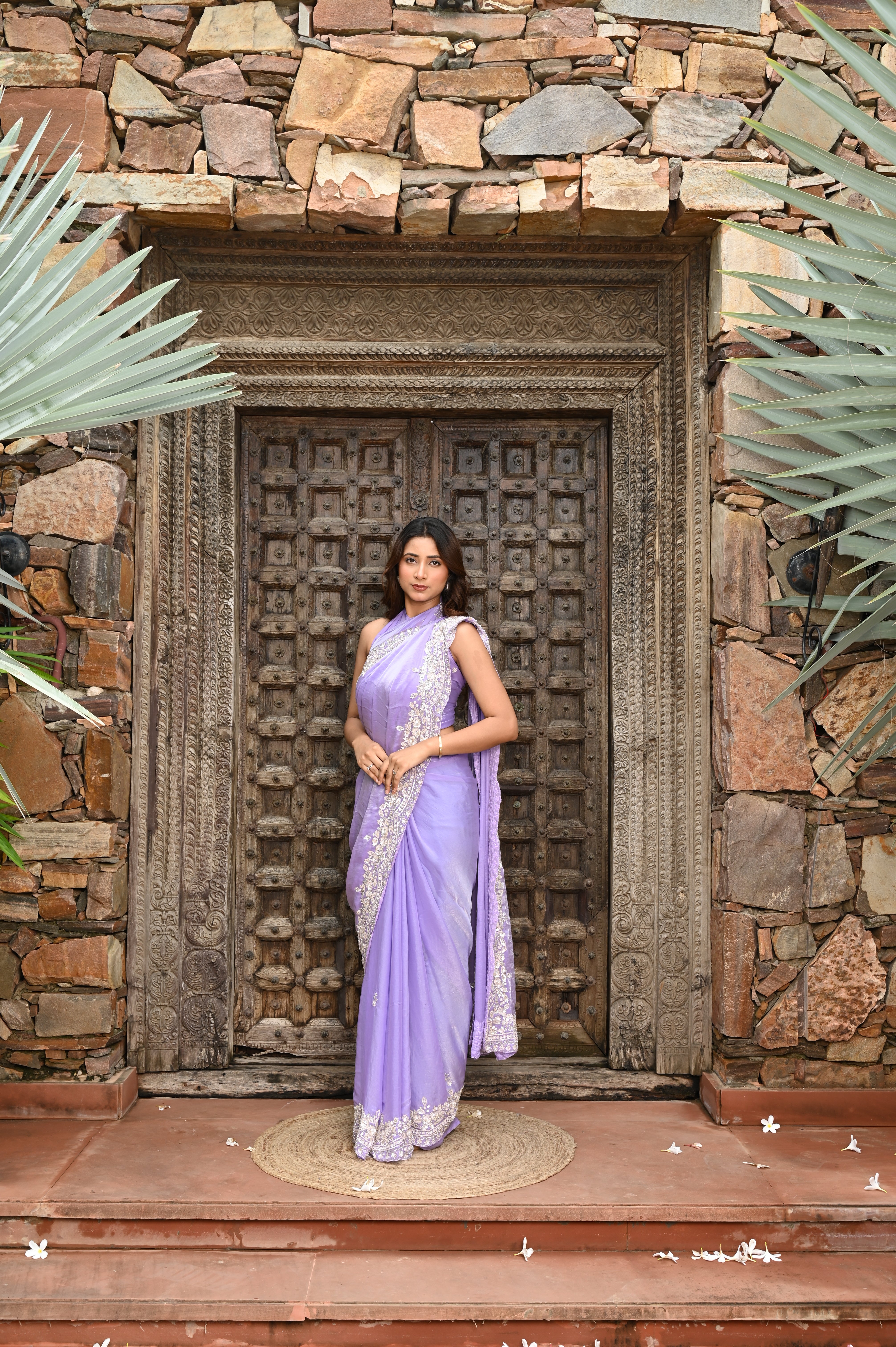 Lilac Glow Heritage Tissue Saree