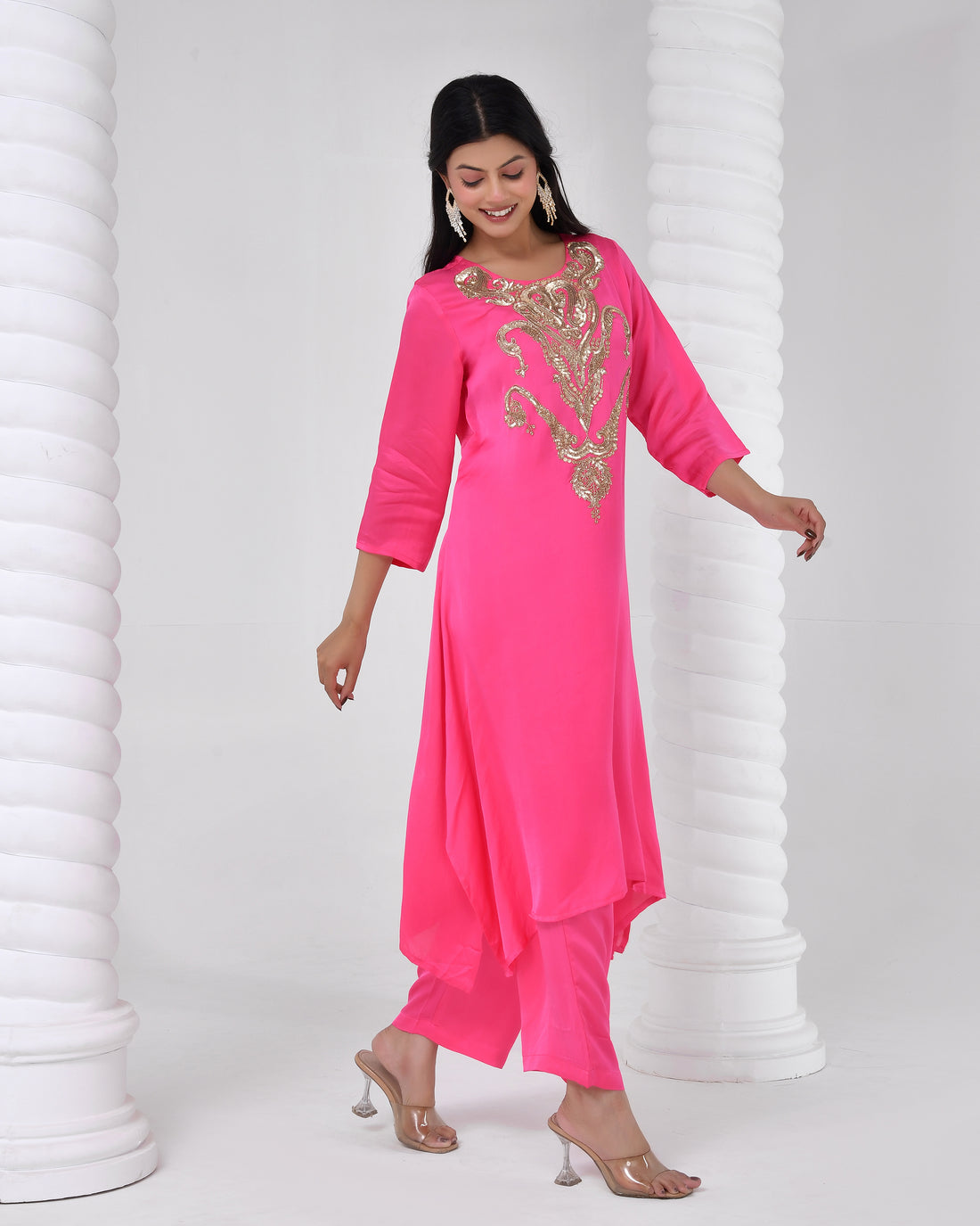 Rani Pink Heritage Kurta Set