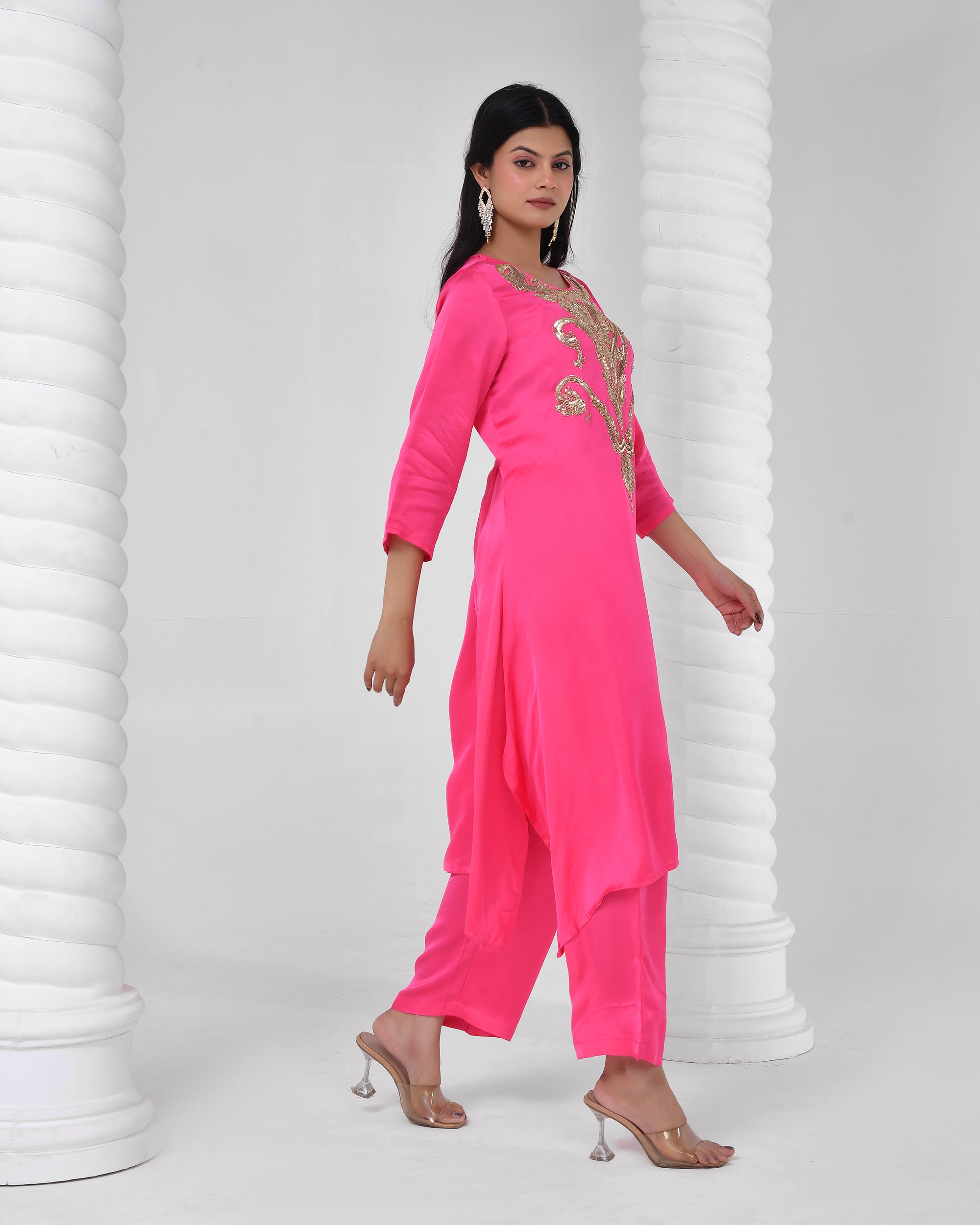 Rani Pink Heritage Kurta Set
