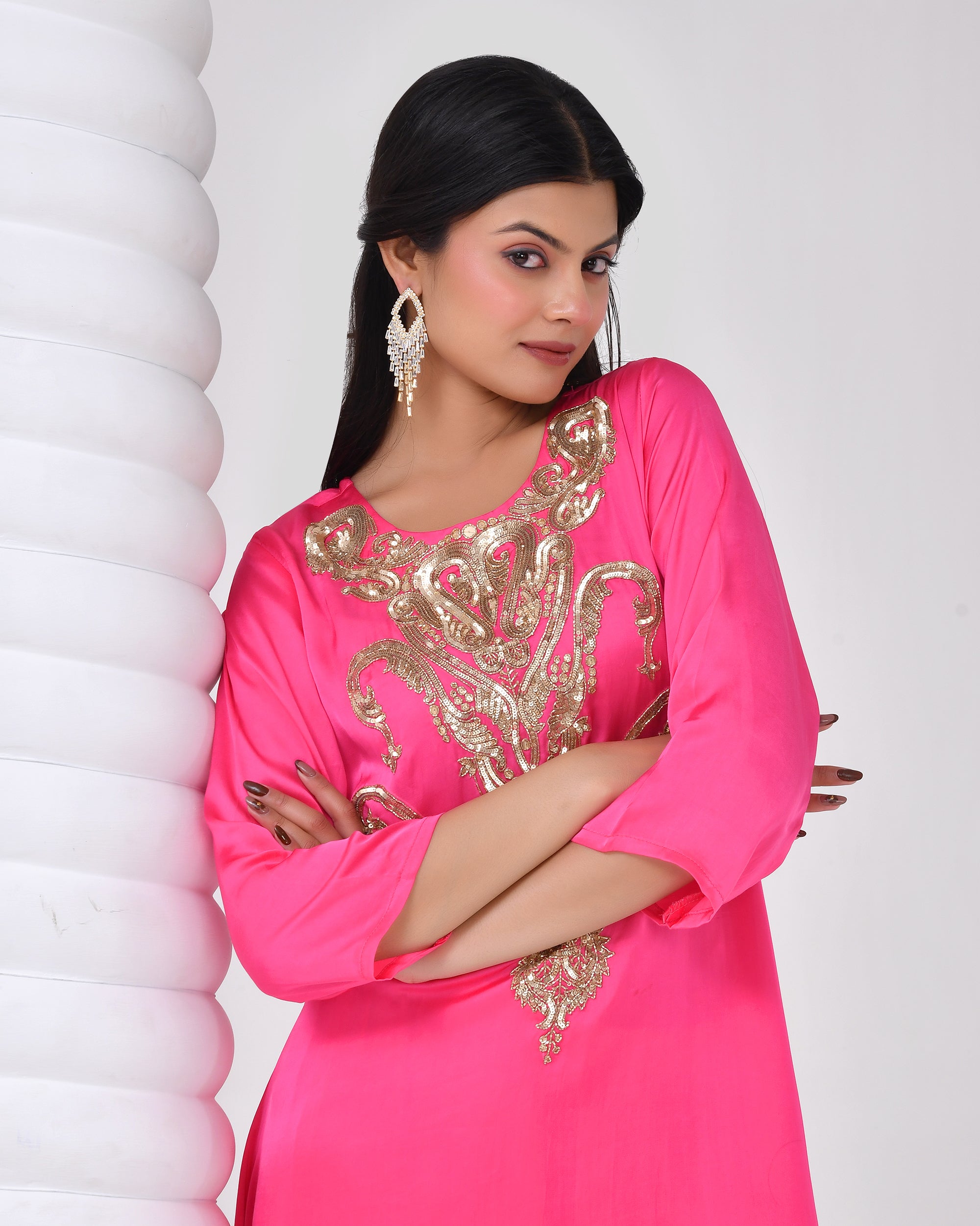 Rani Pink Heritage Kurta Set