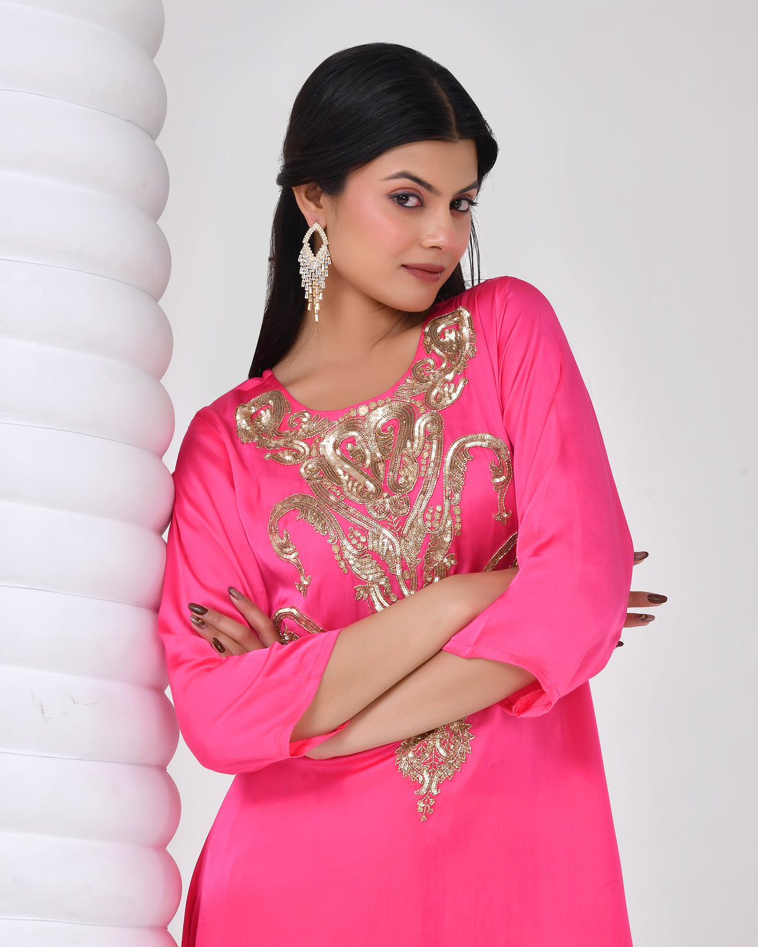 Rani Pink Heritage Kurta Set