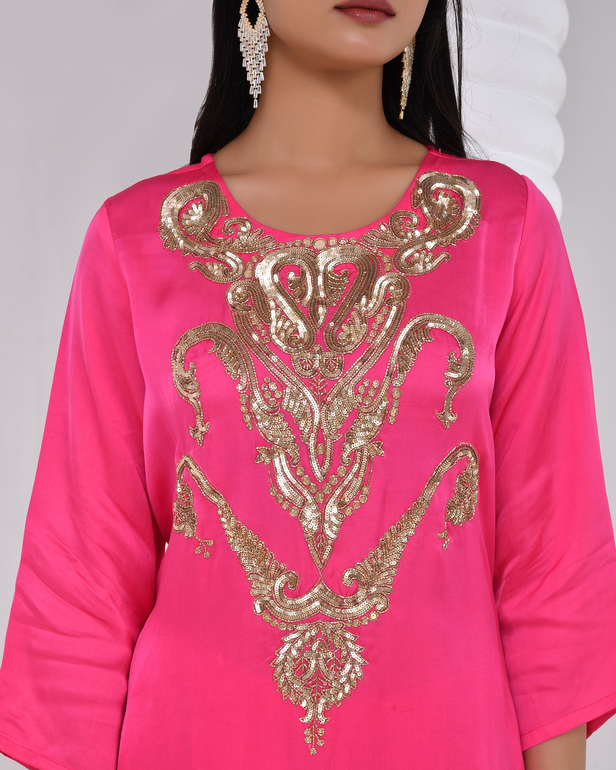 Rani Pink Heritage Kurta Set