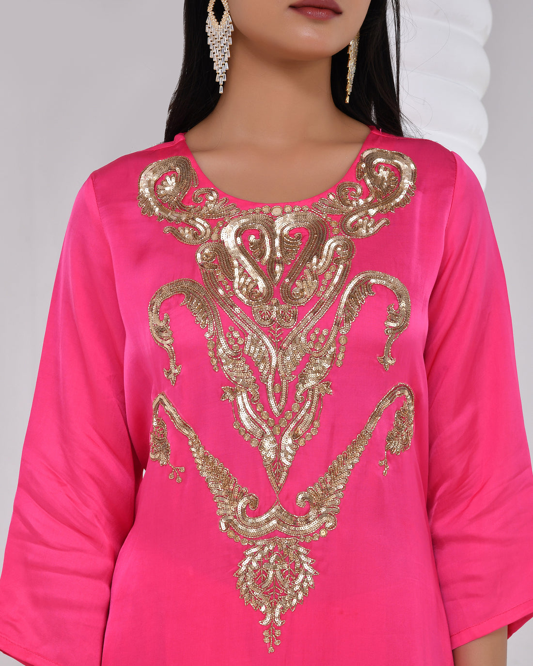 Rani Pink Heritage Kurta Set