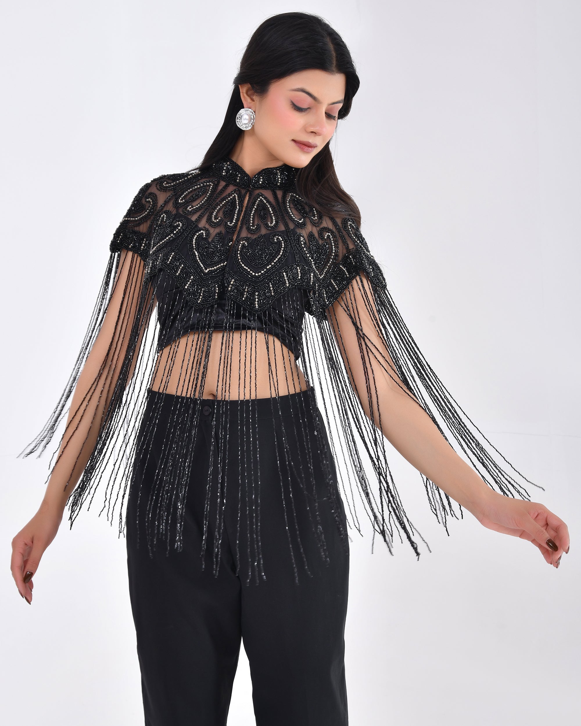 Black Swan Fringe Cape