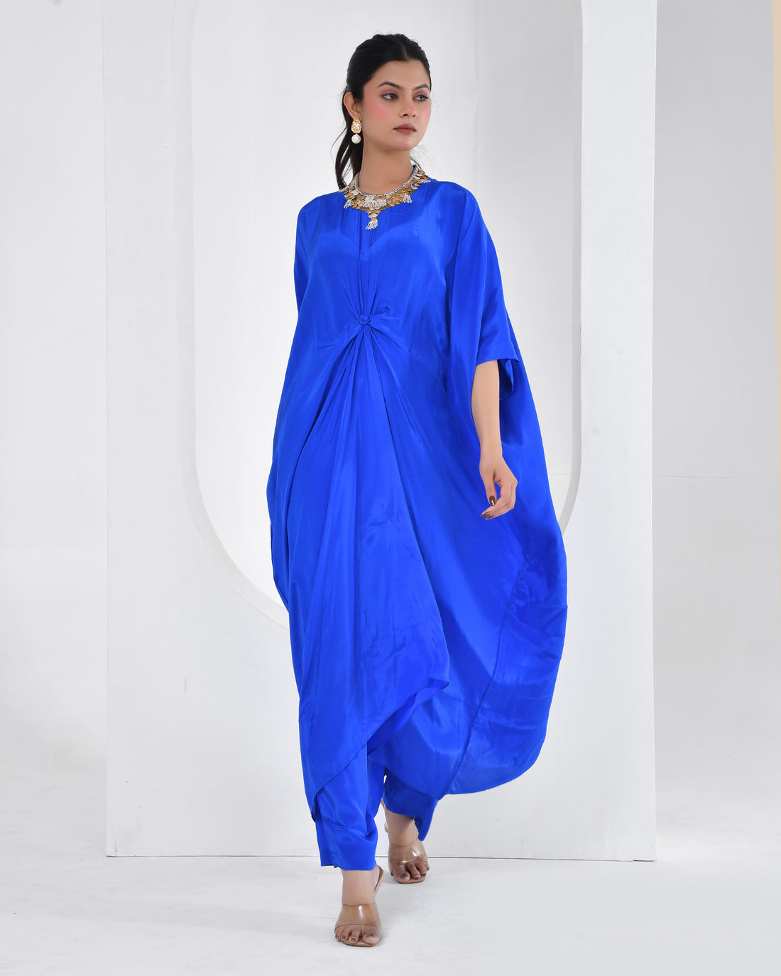 Electric Blue Flowy Indo-Western Set