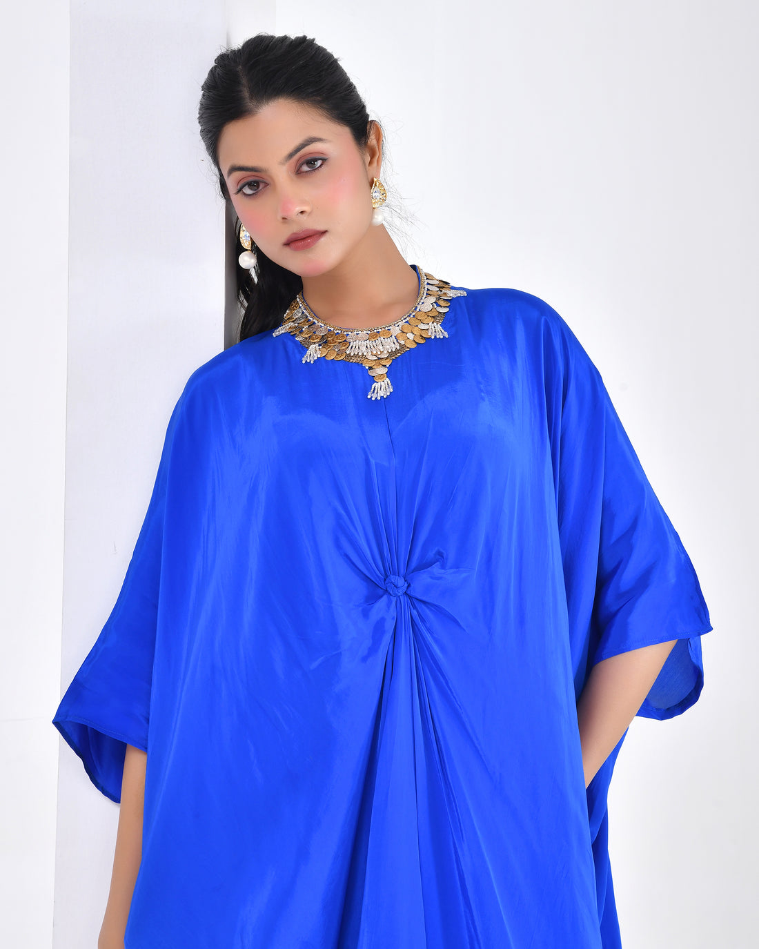 Electric Blue Flowy Indo-Western Set
