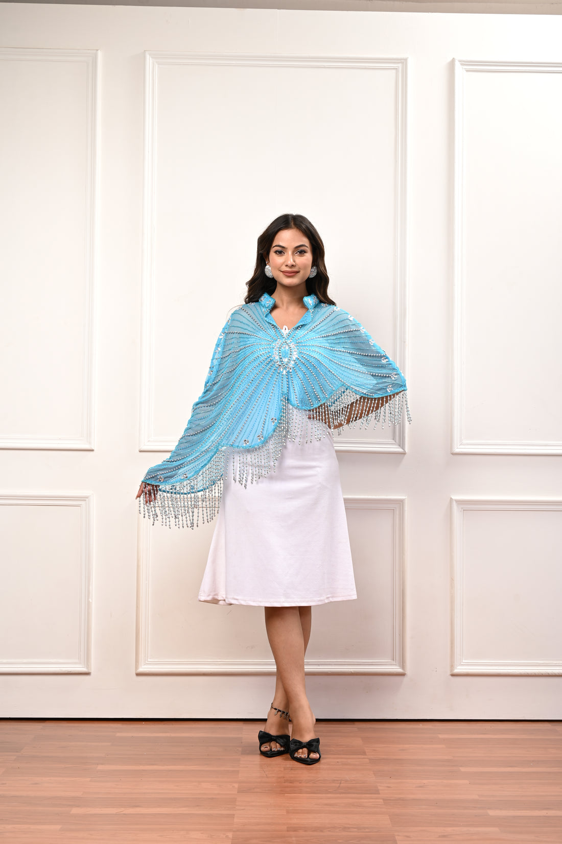 Sky blue butterfly cape