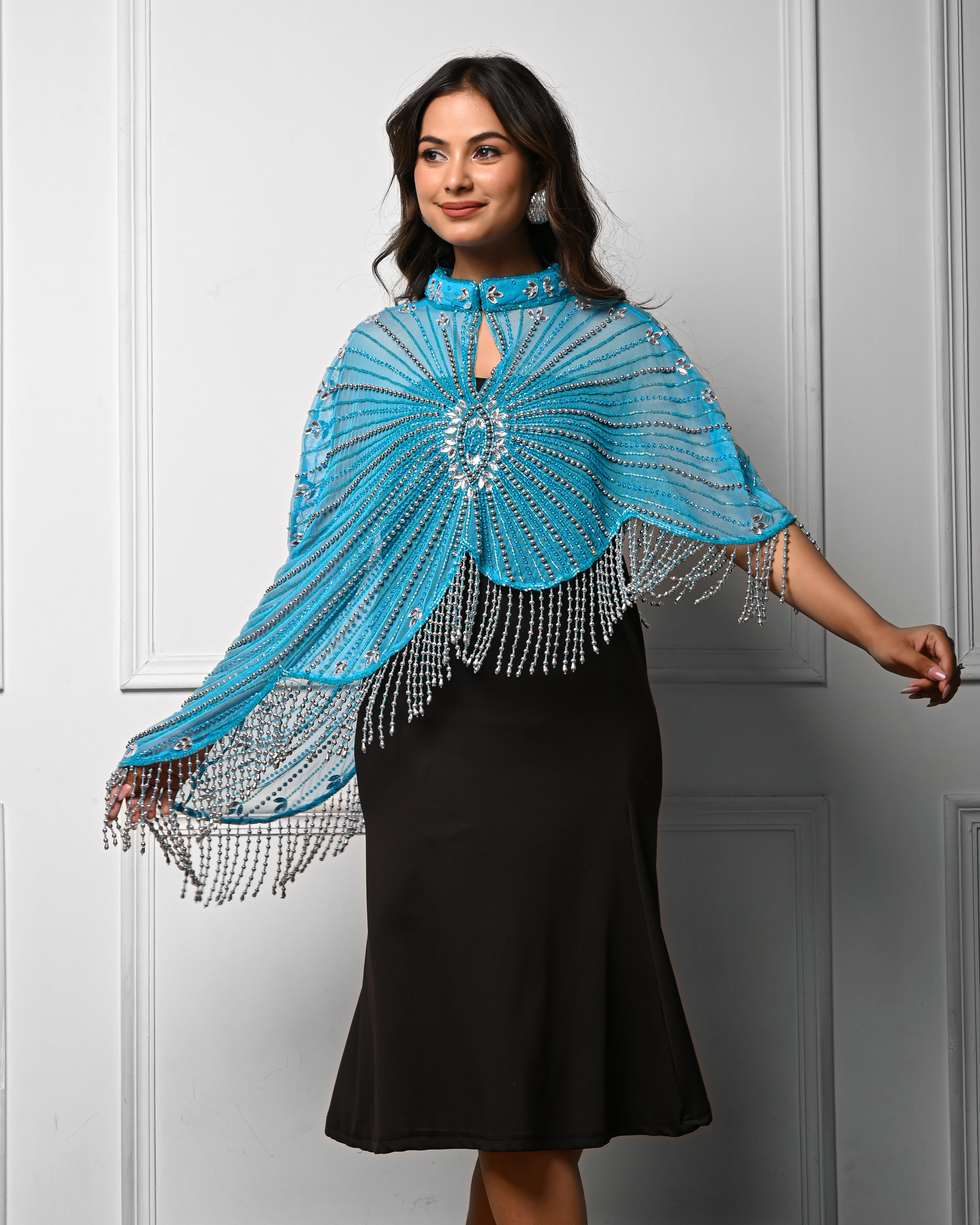 Sky blue butterfly cape
