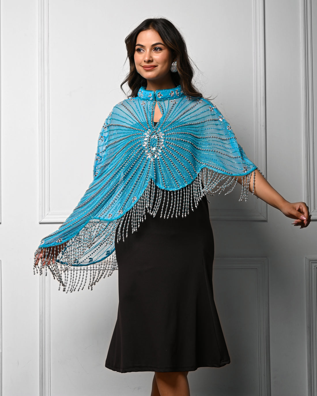 Sky blue butterfly cape