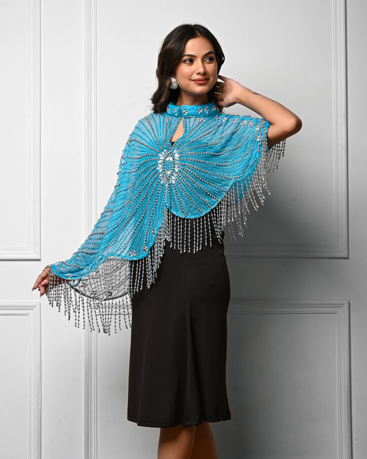 Sky blue butterfly cape