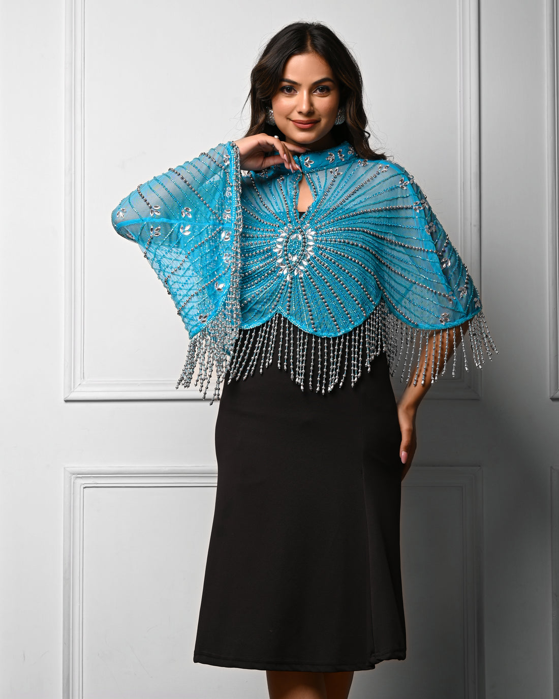 Sky blue butterfly cape