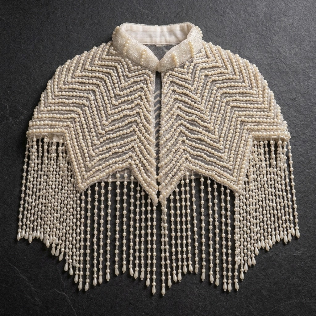 All white pearl cape