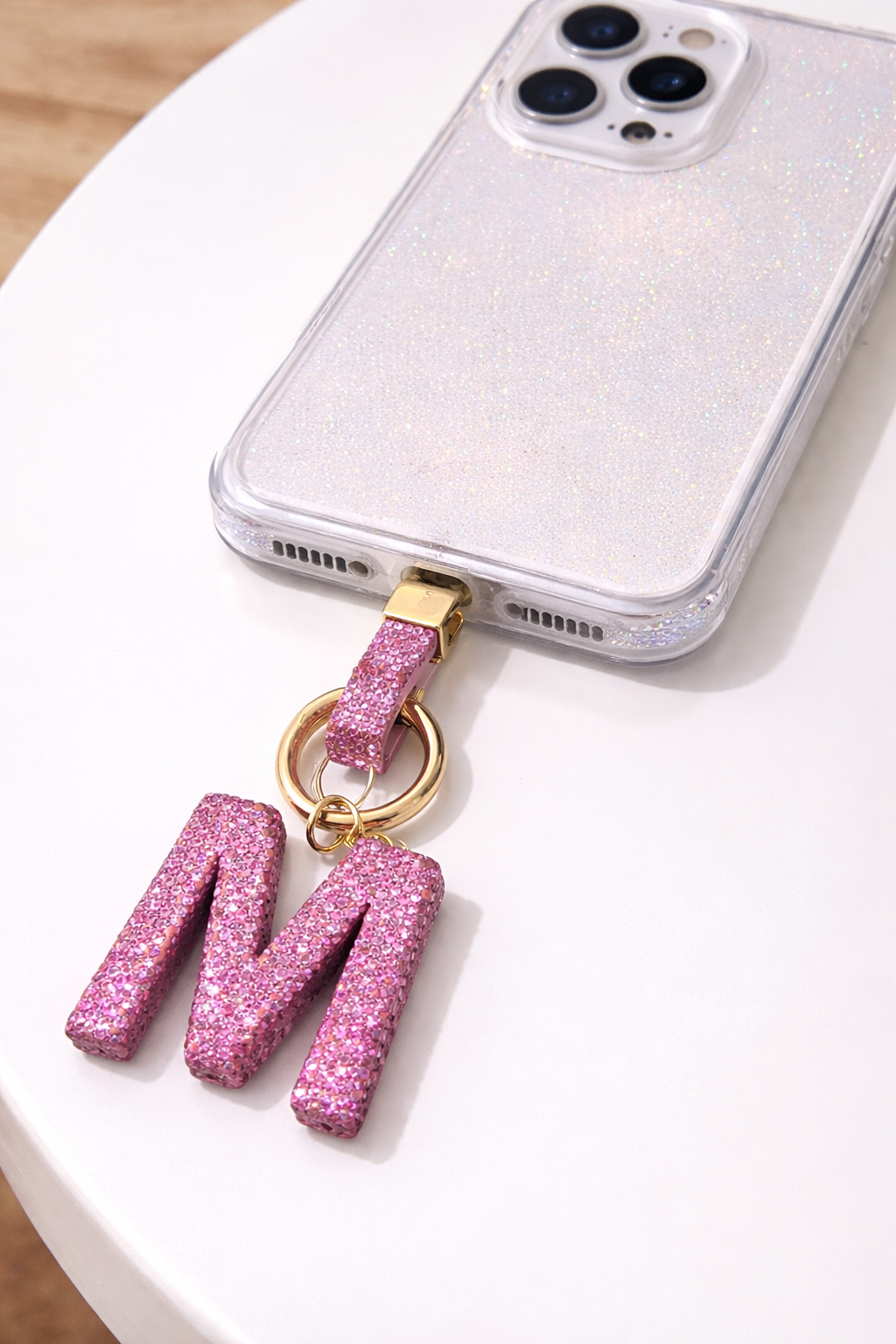 Rhinestone Studded Initial Keychains