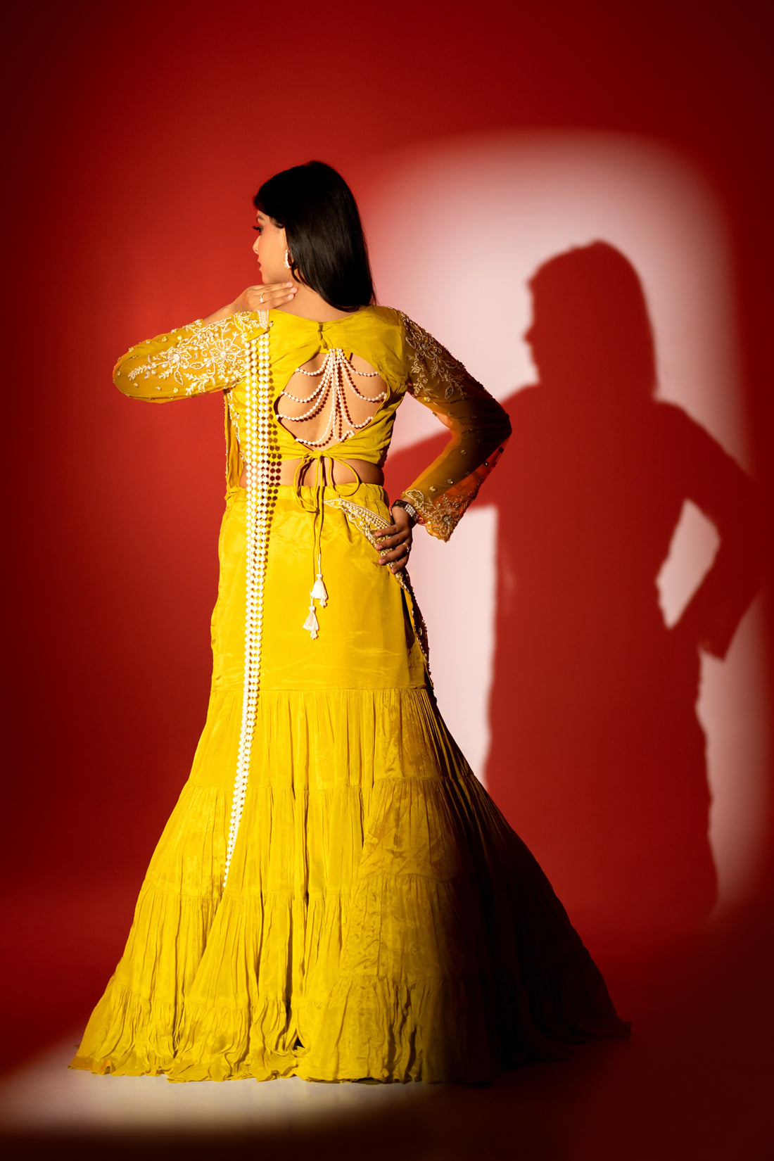 Sunshine pearl pallu lehenga set