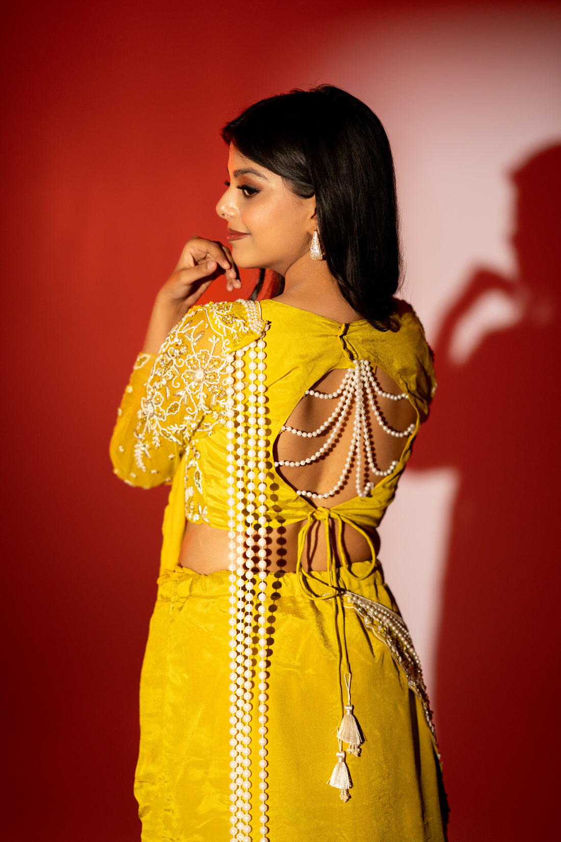 Sunshine pearl pallu lehenga set