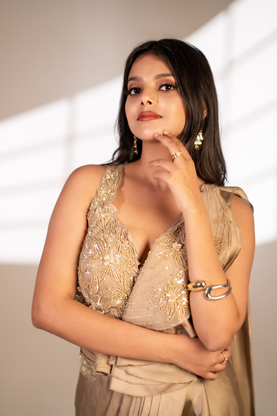 Chiku predraped saree