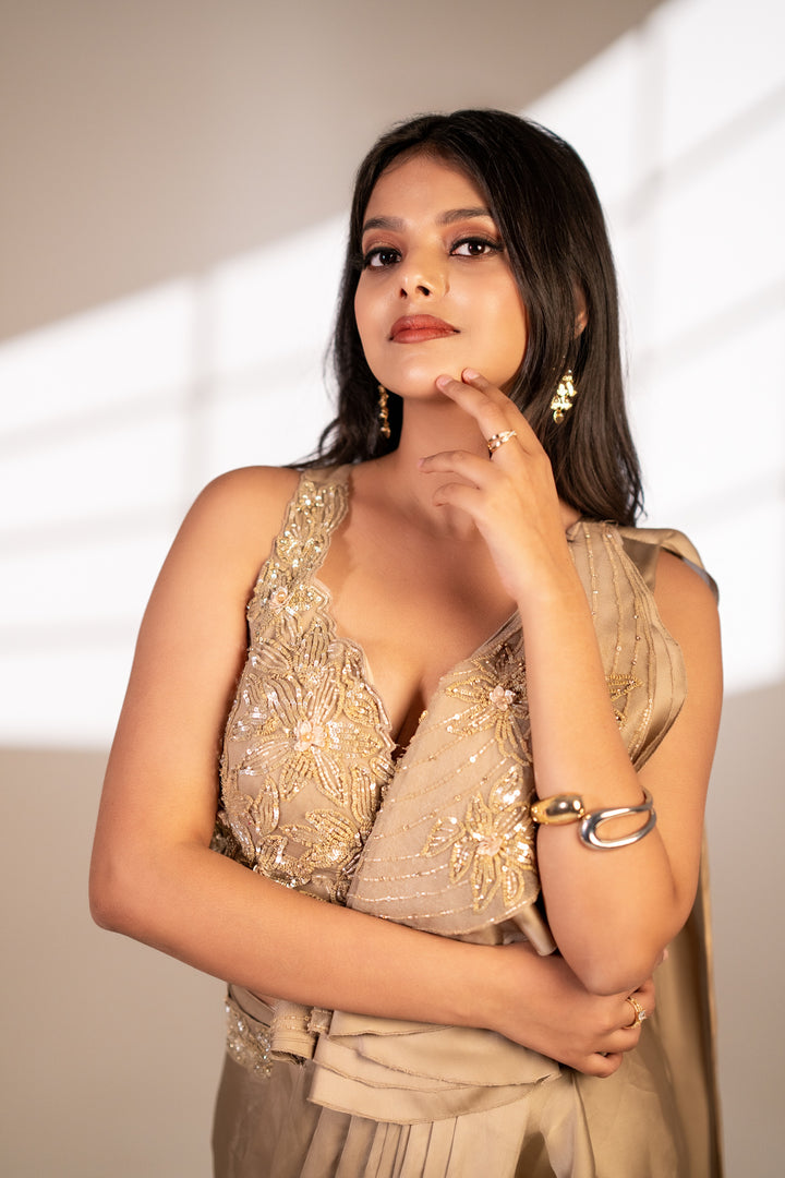 Chiku predraped saree