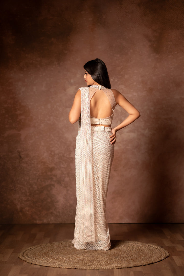 Rhinestone aliyah saree