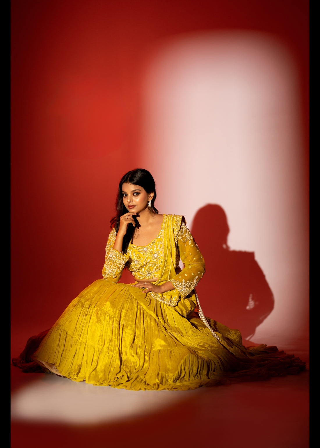 Sunshine pearl pallu lehenga set