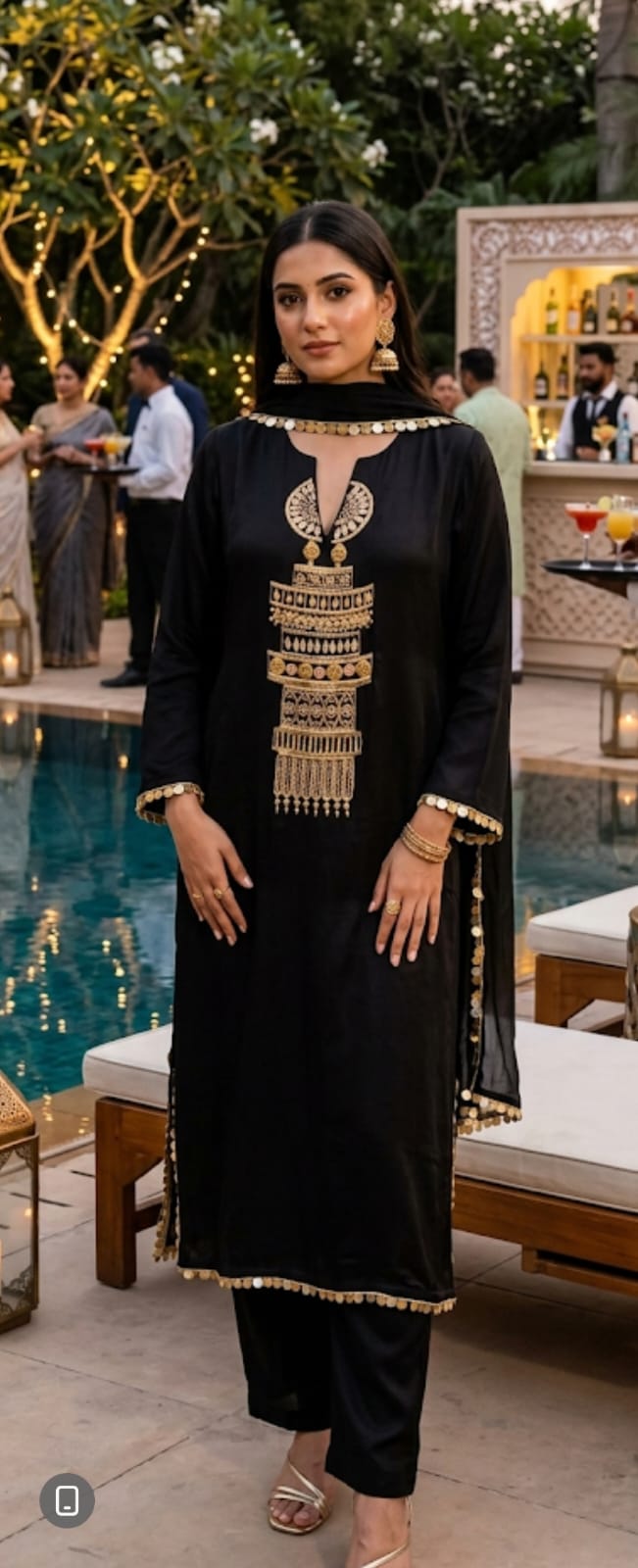 Golden Thread Black Suit