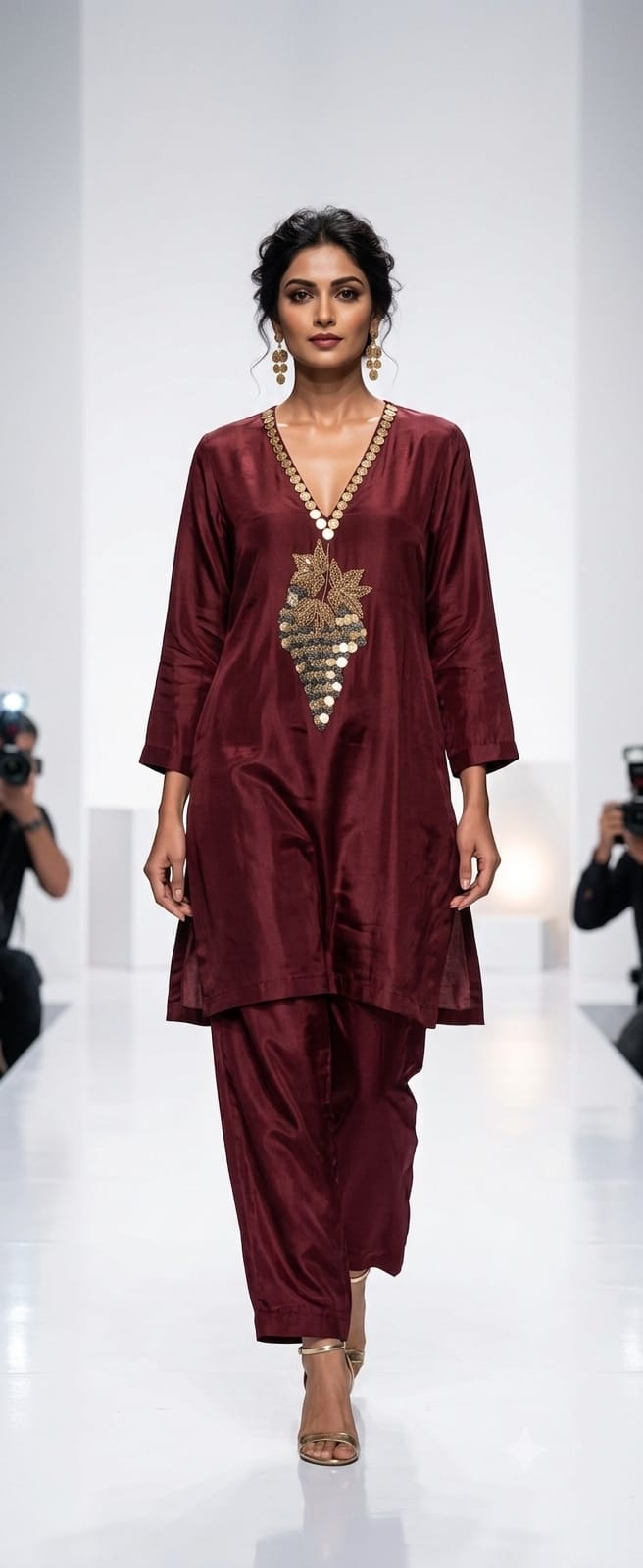Black Bloom Kurta Set