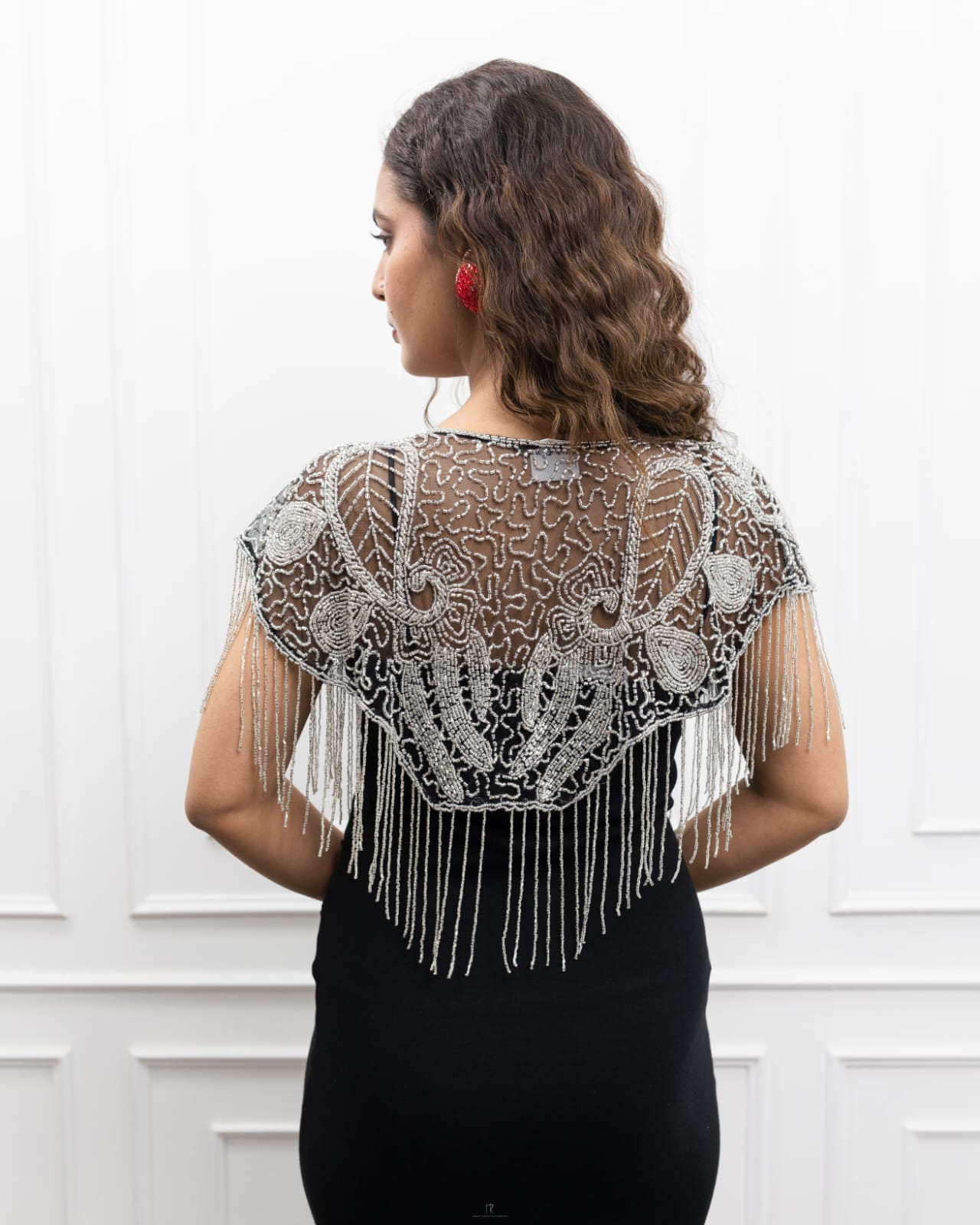 Silver Fringe Short Cape