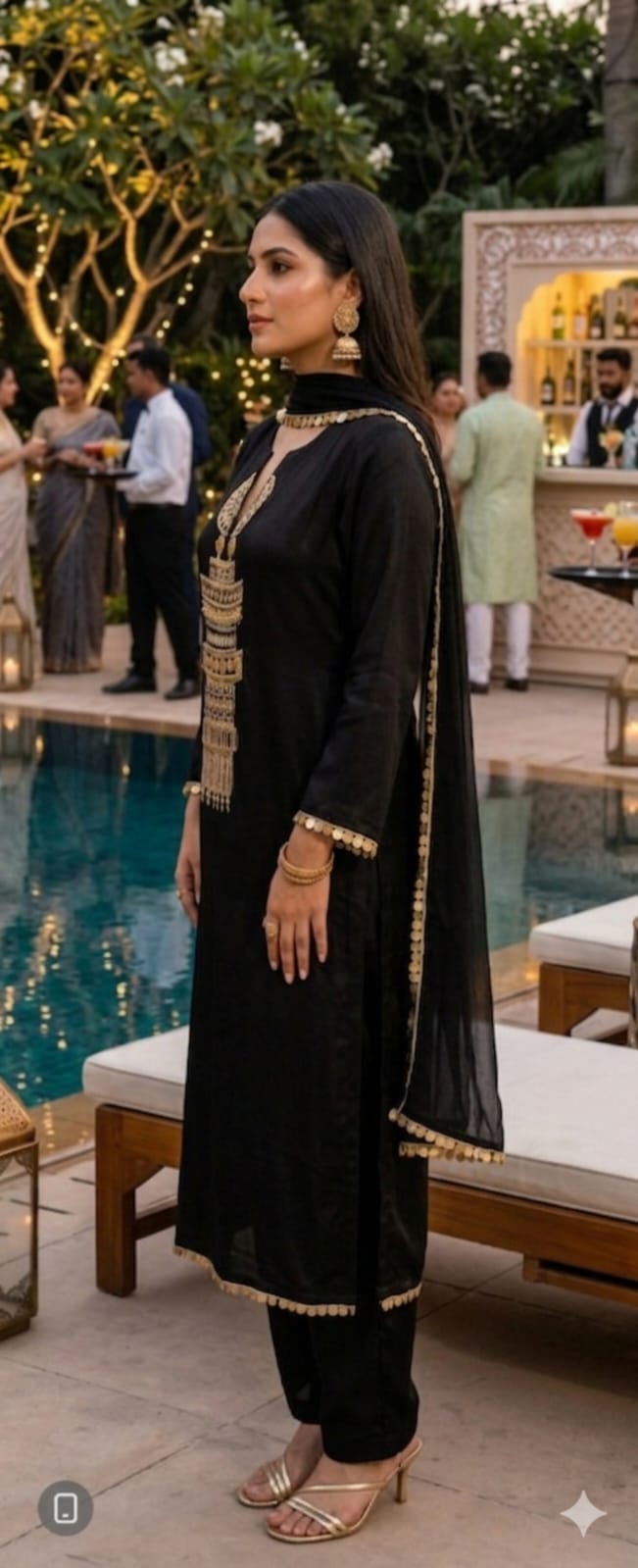 Golden Thread Black Suit