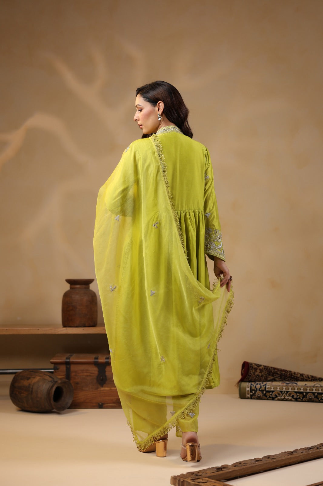 Noor Lime Handwork Suit Set