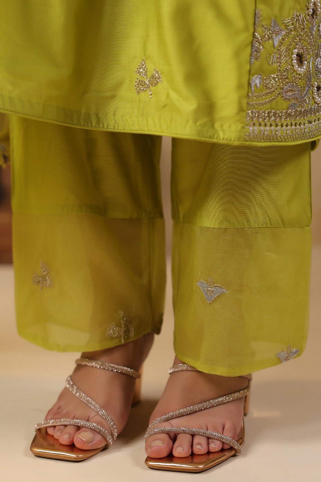 Noor Lime Handwork Suit Set