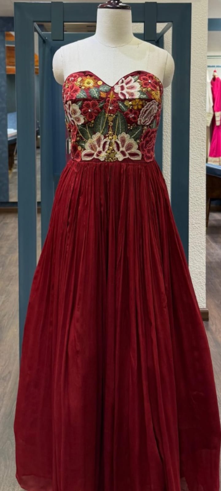 Ruby Blossom Corset Gown