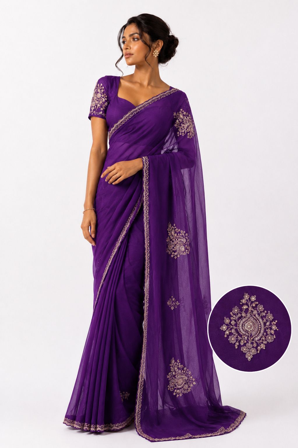 Floral ethnic saree
