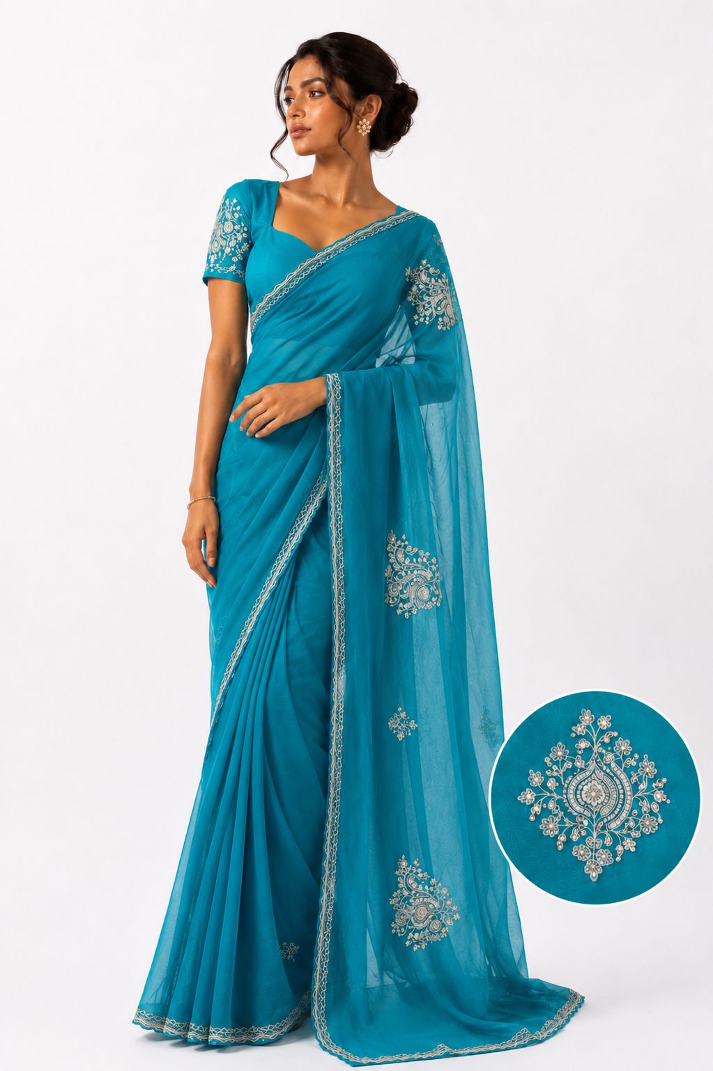 Floral ethnic saree