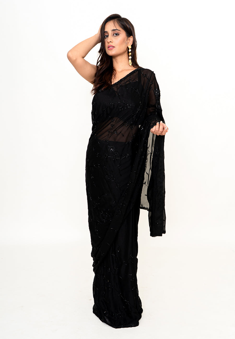 Georgette cocktail saree