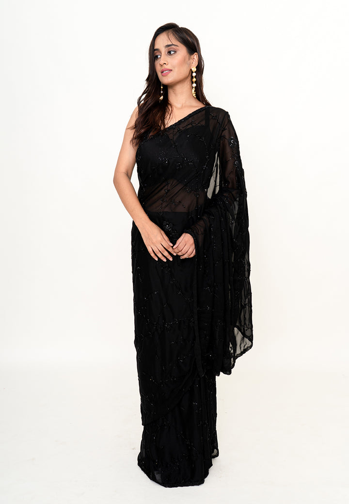 Georgette cocktail saree