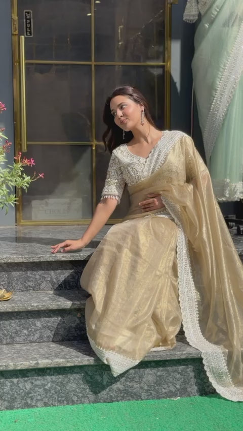 Signature Golden Glow Saree with Ready Blouse