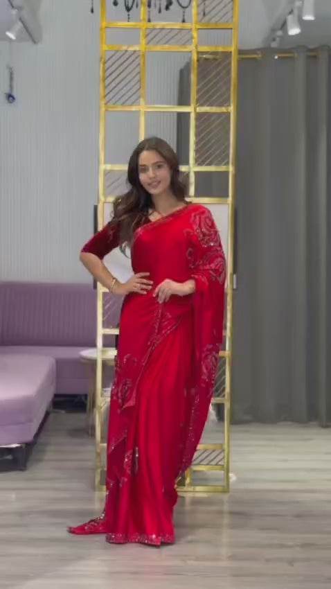 Ruby Royale Handwork Saree